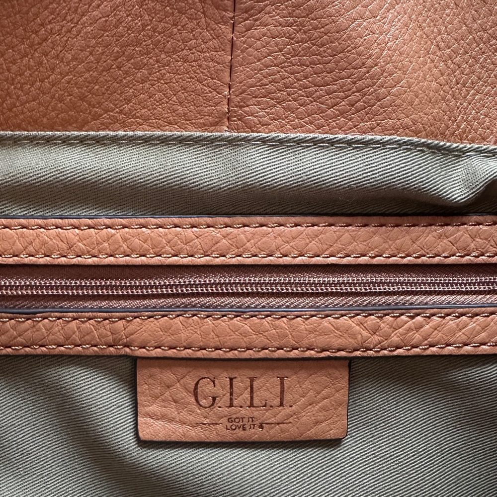 Elegant Tan Leather Hobo Bag - Picture 3 of 5